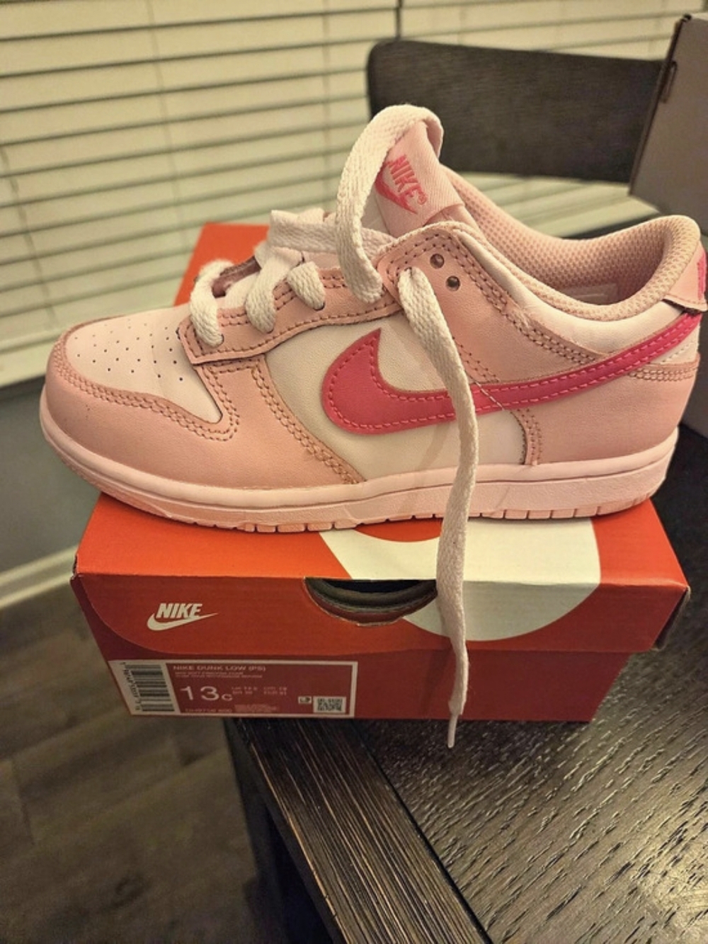 Nike Dunk Low PS 'Triple Pink' Sneakers Pink & White Girls US 13